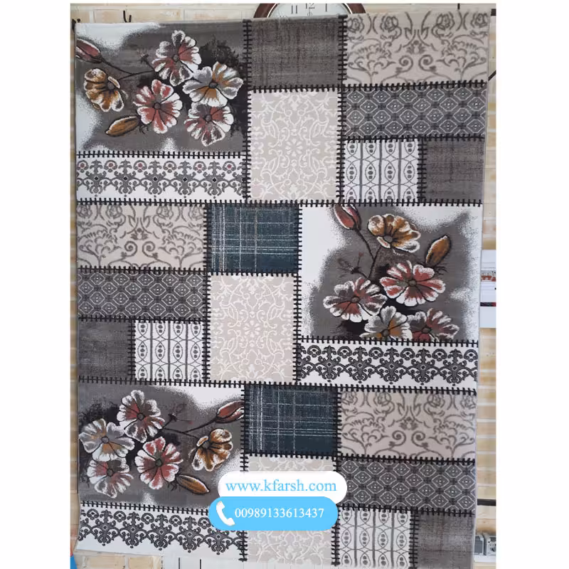 فرش فانتزی و مدرن گلدار کد 1020