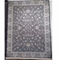 فرش ماشینی 1000 شانه اصل تراکم 3000 طرح با کد 4006 زمینه دودی اطلسی 12 متری جنس اکرولیک