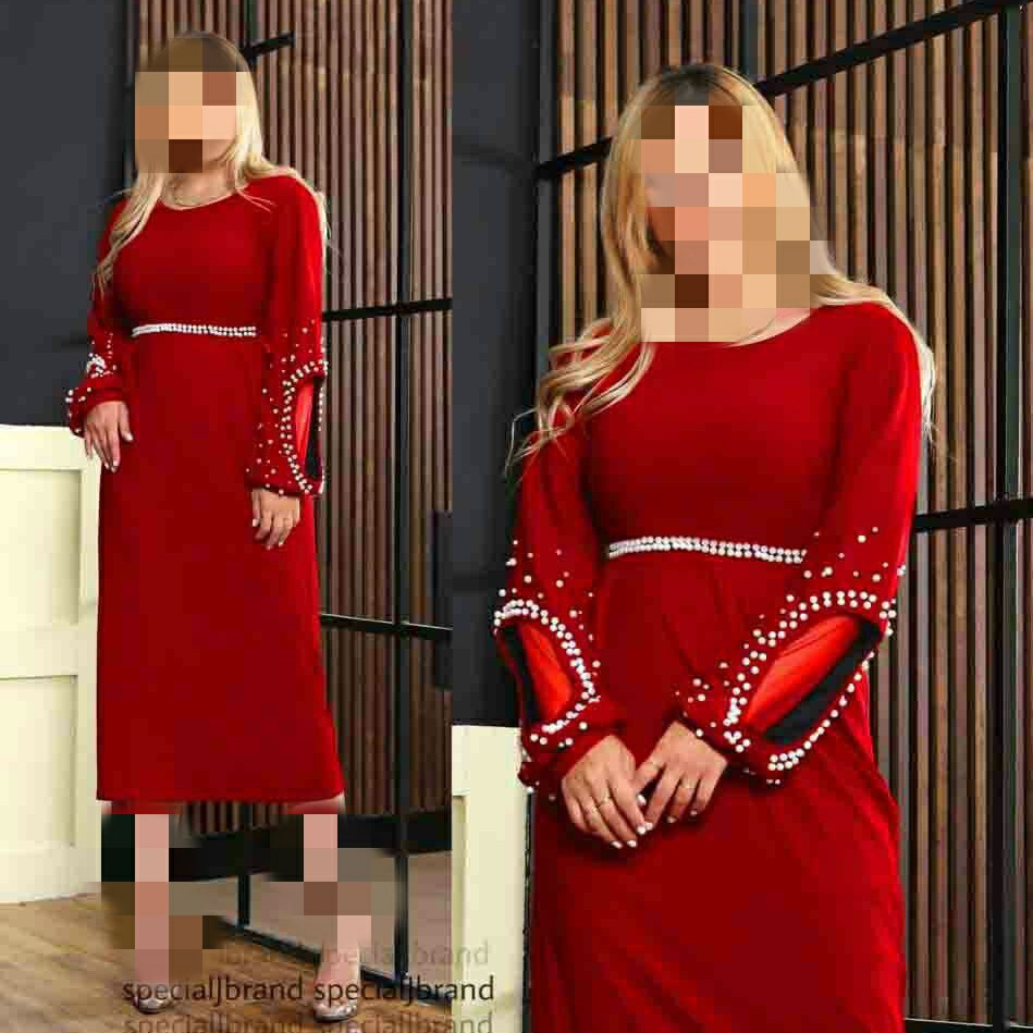 پیراهن مجلسی زنانه جنس کرپ کش و مروارید اعلا در سایز و زنگ متنوع