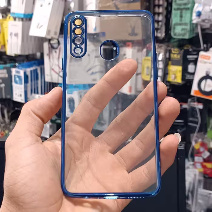 قاب گارد کاور Samsung a20s شفاف دور آبی محافظ لنز شیشه سامسونگ ا بیست اس 
