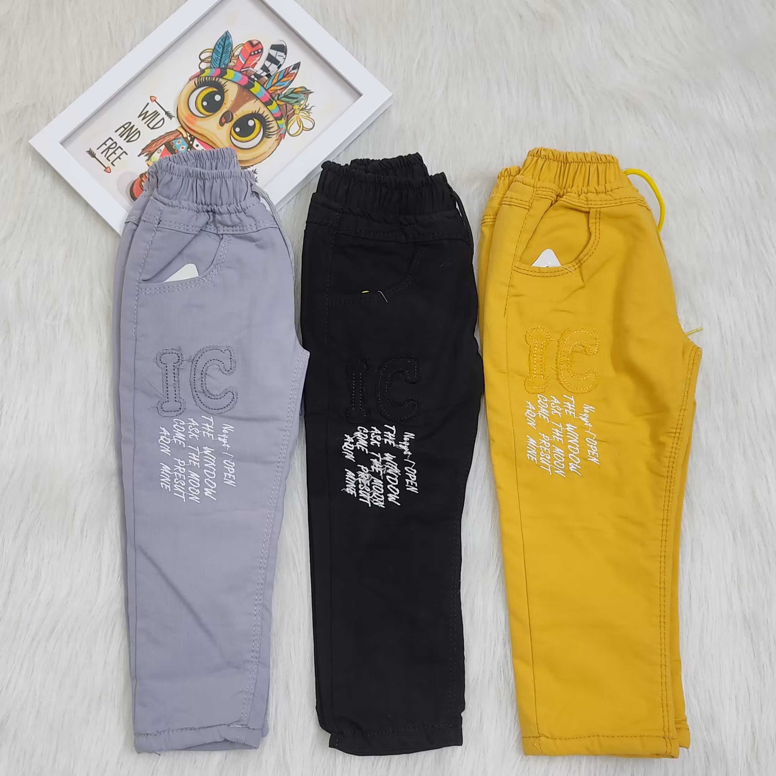 شلوار کتان لاینر دار دخترانه و پسرانه