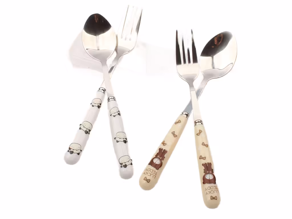 ست قاشق و چنگال بچگانه طرح حیوانات