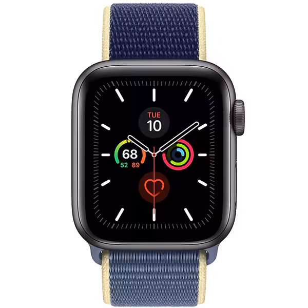 سری 5 اسپرت زنانه 40 میلیمتری Space Gray Aluminum Case with Alaskan Blue Sport Loop - Hiapple.ir