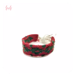 دستبند طرح قشقایی مدل چلیپا قرمز سبز