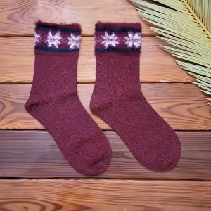 جوراب طرح پشمی ضخیم