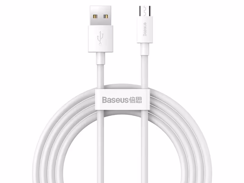 پک 2تایی کابل میکرو یو اس بی بیسوس Baseus Simple Wisdom Kit 2.1A 1.5m TZCAMZJ-02