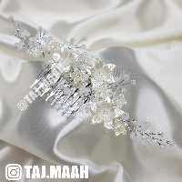 شانه شینیون گل سفید مدل SHNSF ماه فام و تاج ماه