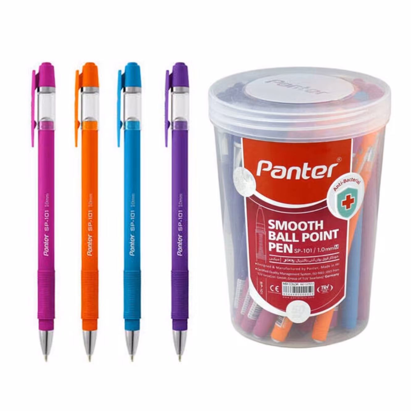 خودکار پنتر رنگی 1میل کد SP101 بسته 10 عددی