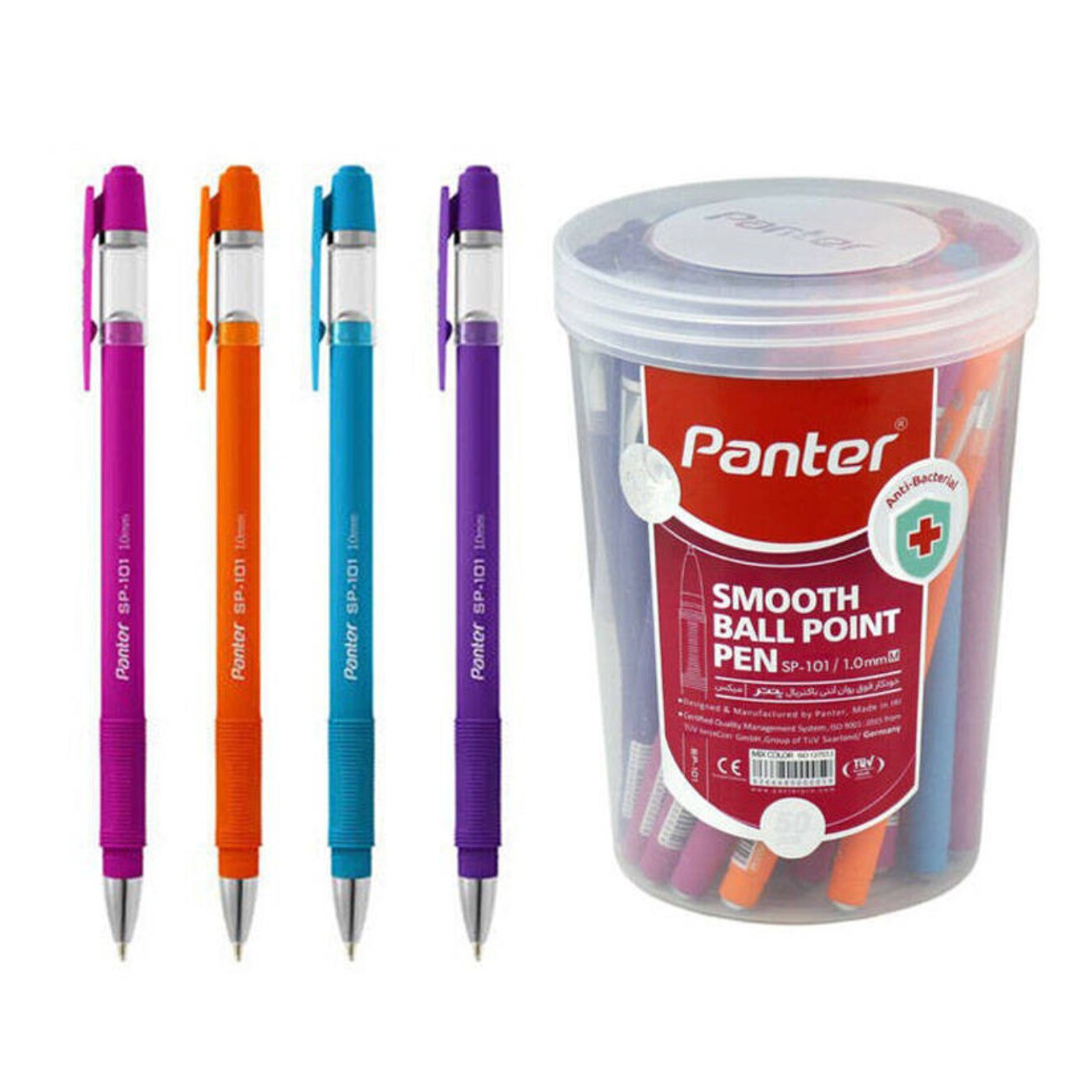 خودکار پنتر رنگی 1میل کد SP101 بسته 10 عددی