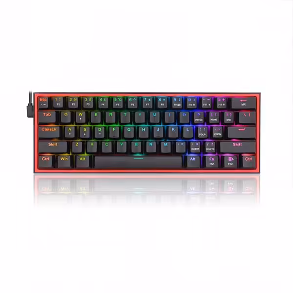 کیبورد گیمینگ ردراگون مدل REDRAGON Fizz K617 black and red