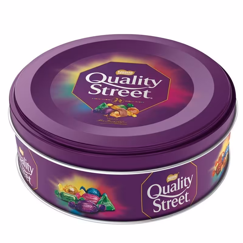 شکلات جعبه فلزی کوالیتی استریت Quality street (محصول انگلستان)