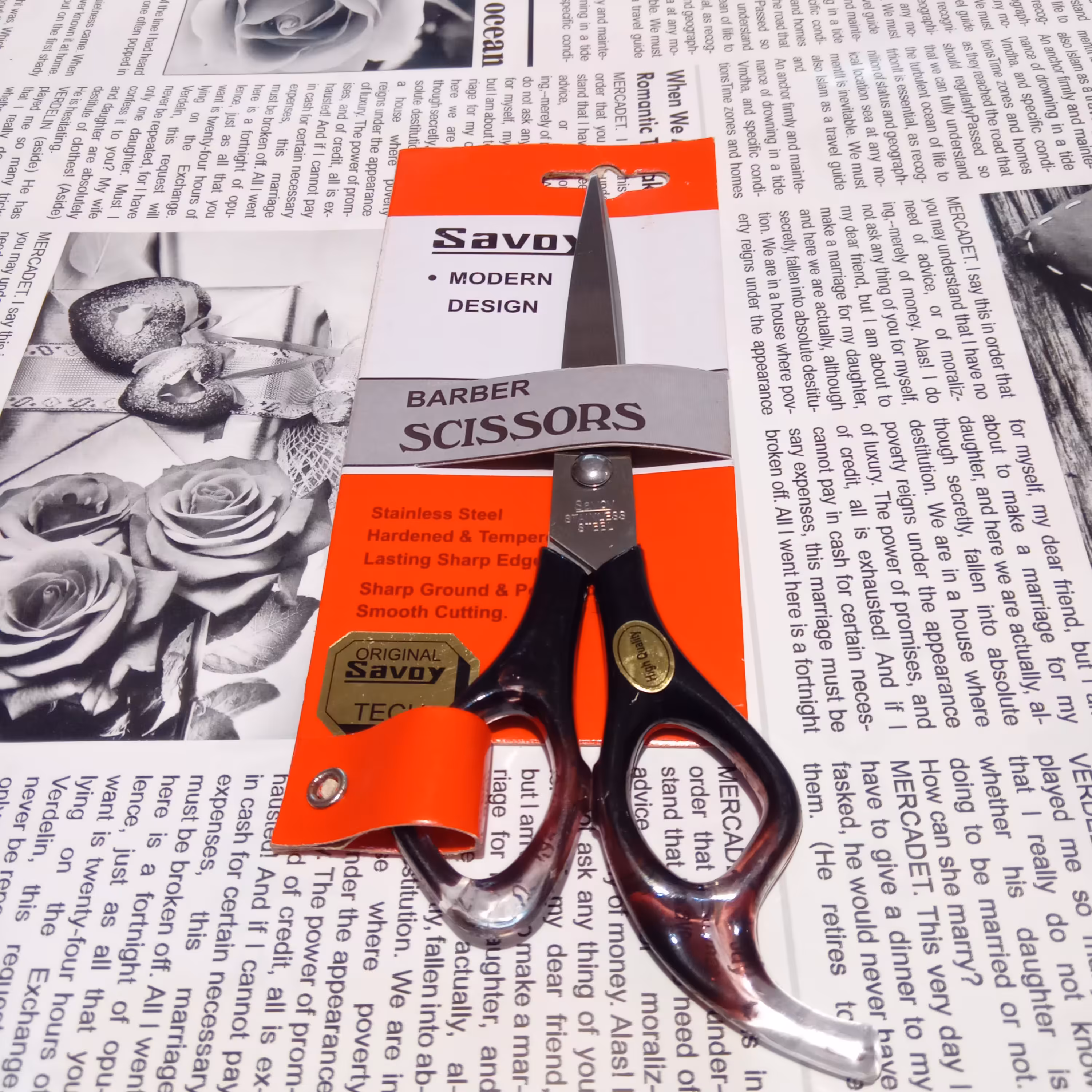 لوازم آرایشگری و اصلاح قیچی آرایشگری و اصلاح دسته کریستالی(بهترین انتخاب من)