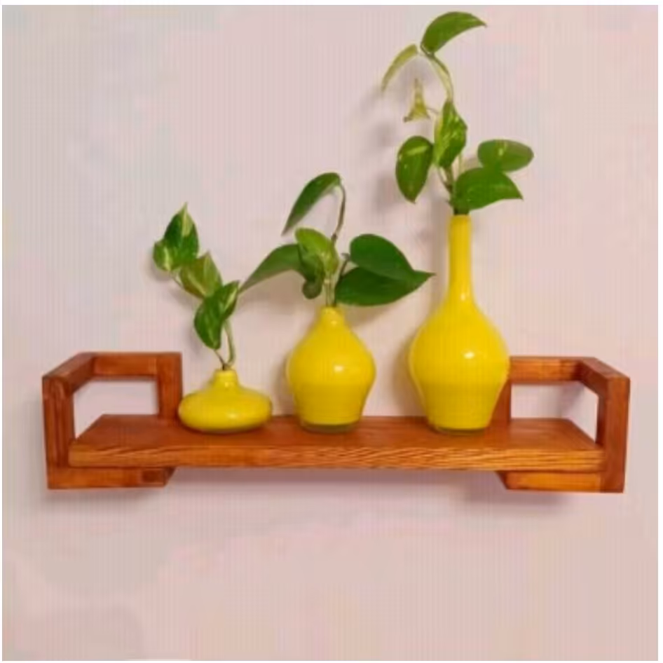 استند دیواری چوبی چند منظره ضد آب رنگ قهوه ای.          