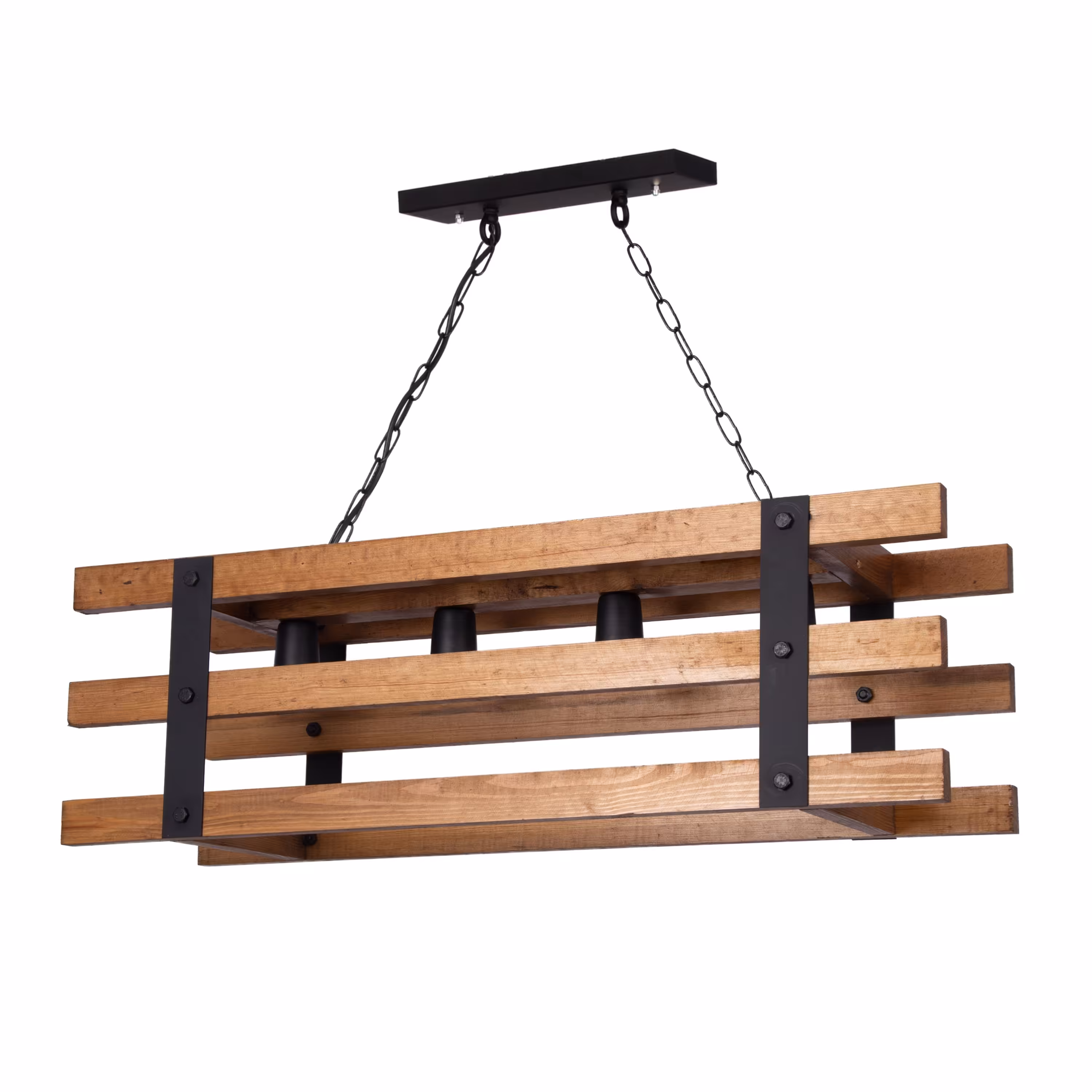 لوستر چهار شعله چوبی نرده ای مدل W-1804