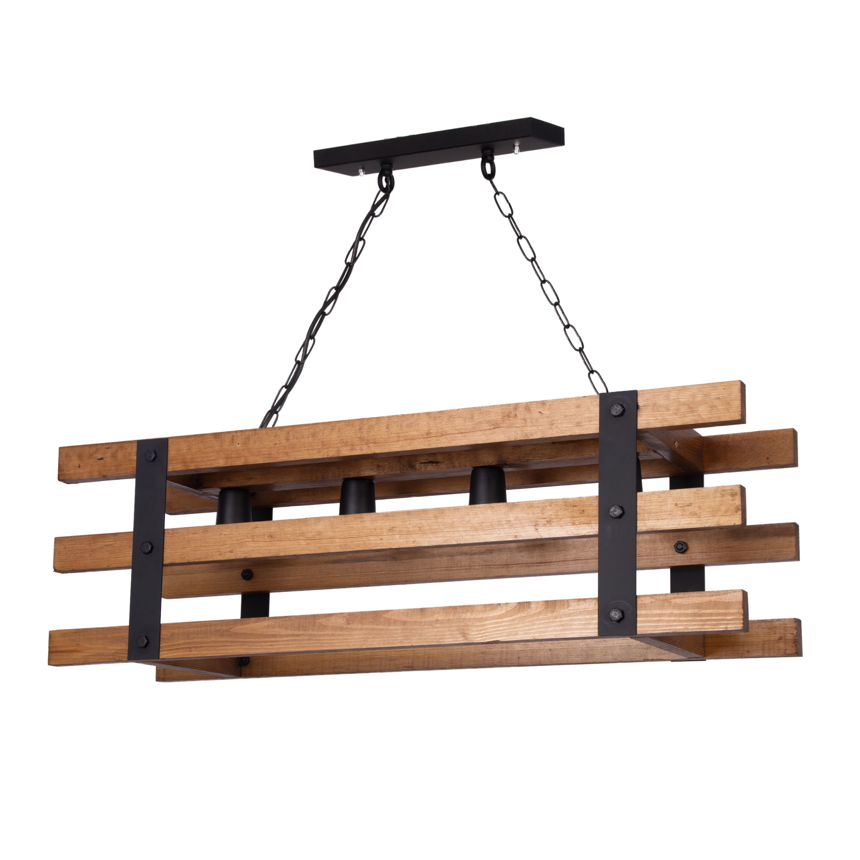 لوستر چهار شعله چوبی نرده ای مدل W-1804