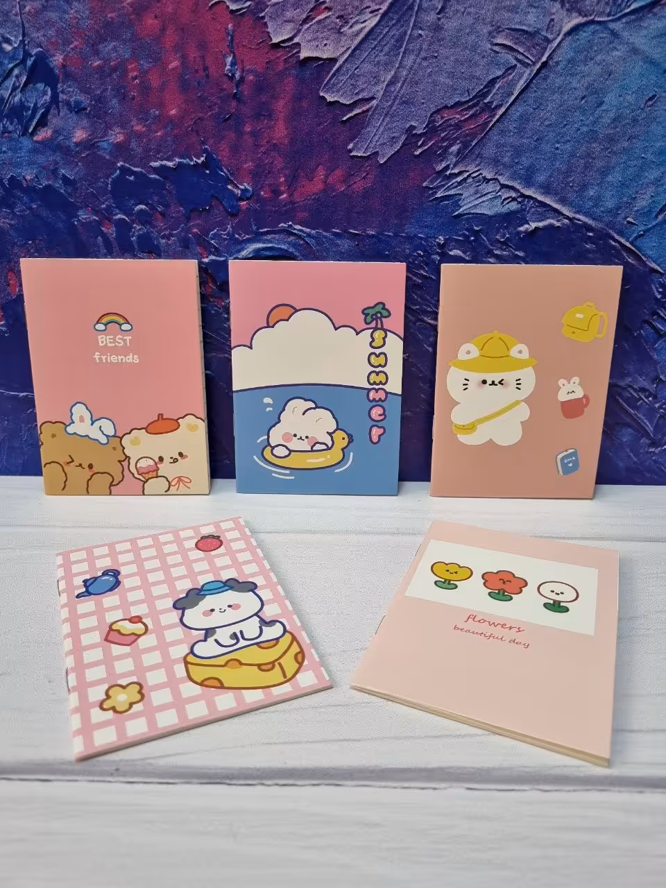 دفترچه یادداشت خط دار پاسپورتی وارداتی طرح کیوت خرسی خرگوش صورتی