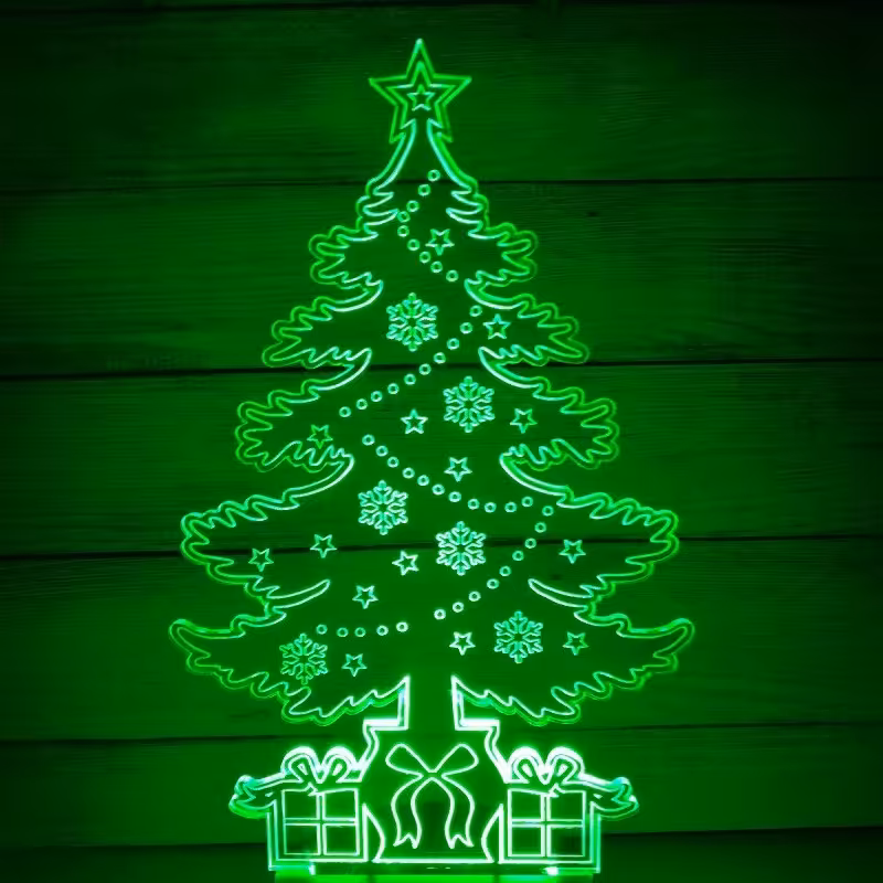 بالبینگ آباژور چراغ خواب سه بعدی درخت کاج