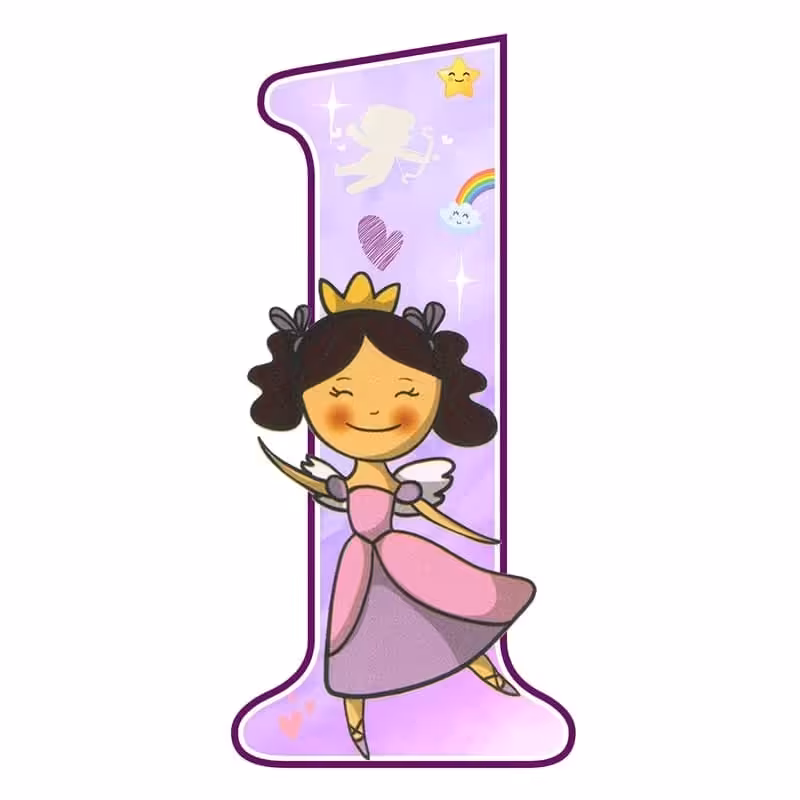 استند رومیزی تولد مدل عدد 1 طرح فرشته