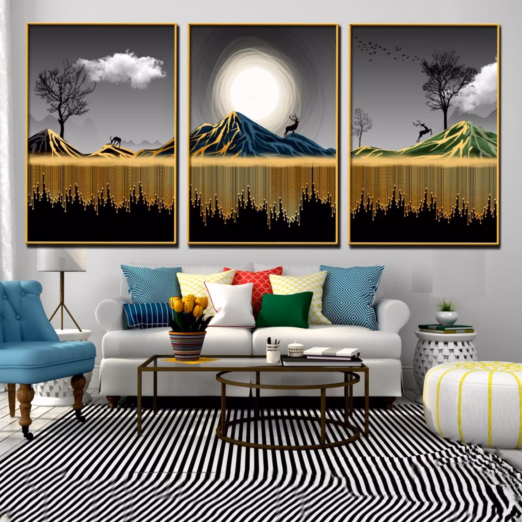 تابلو دکوراتیو 3تیکه کد 018