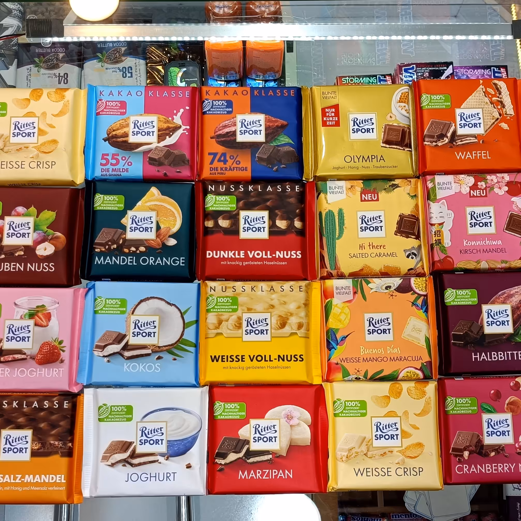 شکلات تابلتی ریتر اسپرت 20طعم متفاوت محصول کشور آلمان 100 گرمی آجیل و خشکبار مهران 