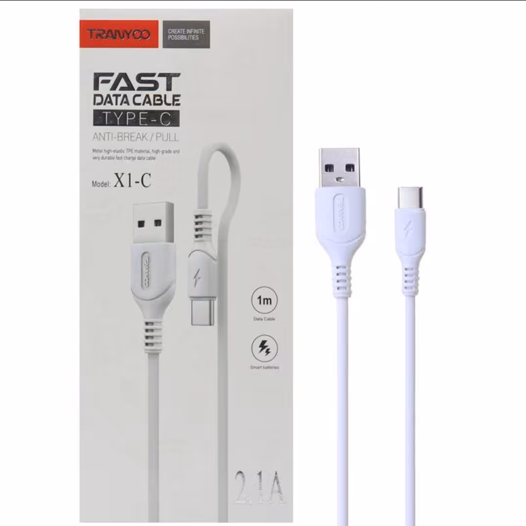 کابل فست شارژ Tranyoo X1-C 2.1A Type-C 1m