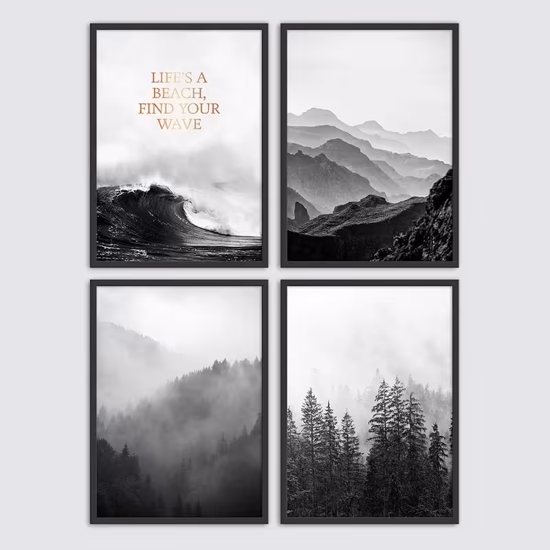 تابلو دکوراتیو طرح طبیعت کوه دریا جنگل ... سایز 30.40(پس کرایه)