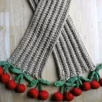 شال گردن جدید آلبالویی بافتنی