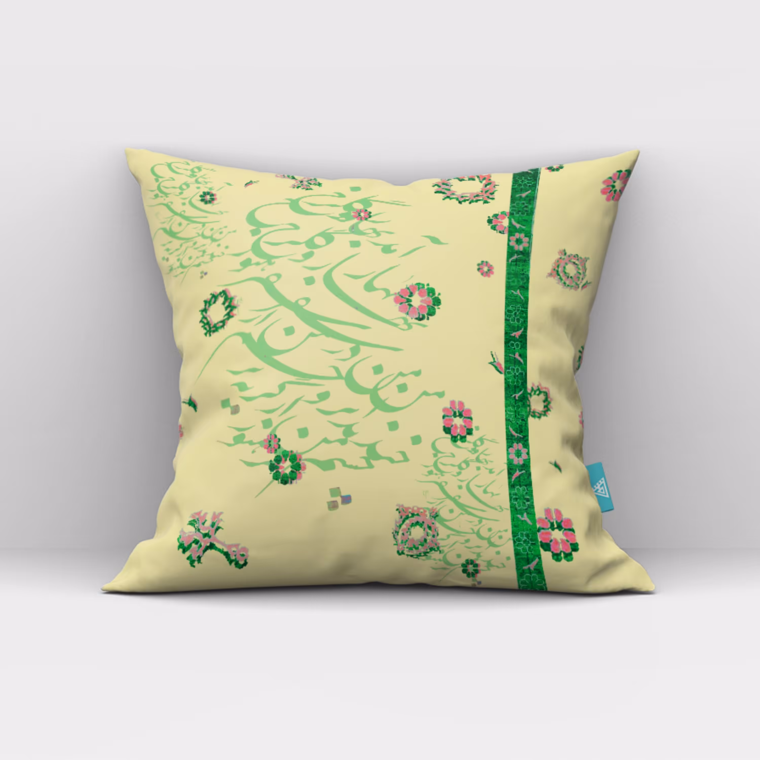 کاور کوسن مخمل 40x40 طرح  فرش بهاری 2 آرت مان