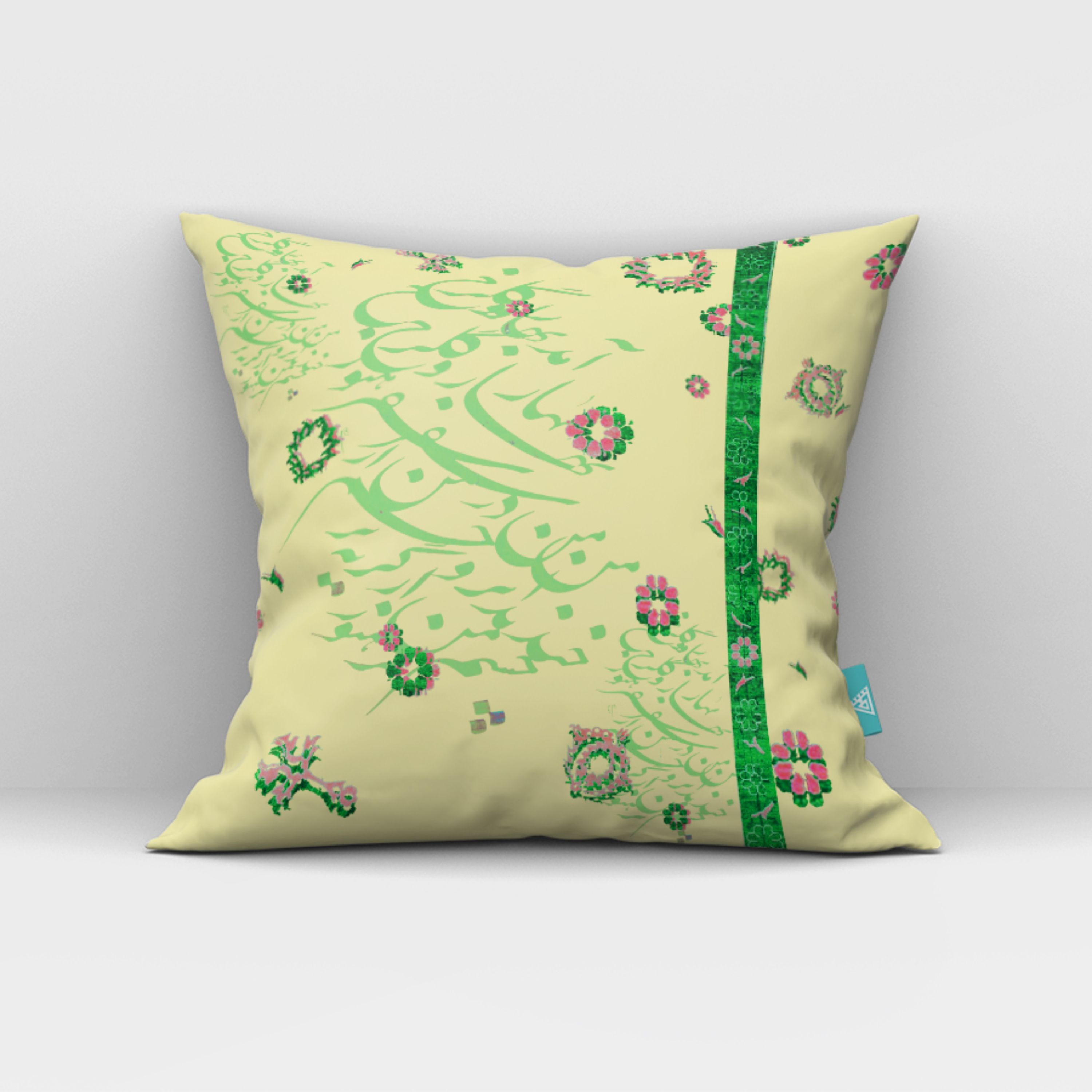 کاور کوسن مخمل 40x40 طرح  فرش بهاری 2 آرت مان