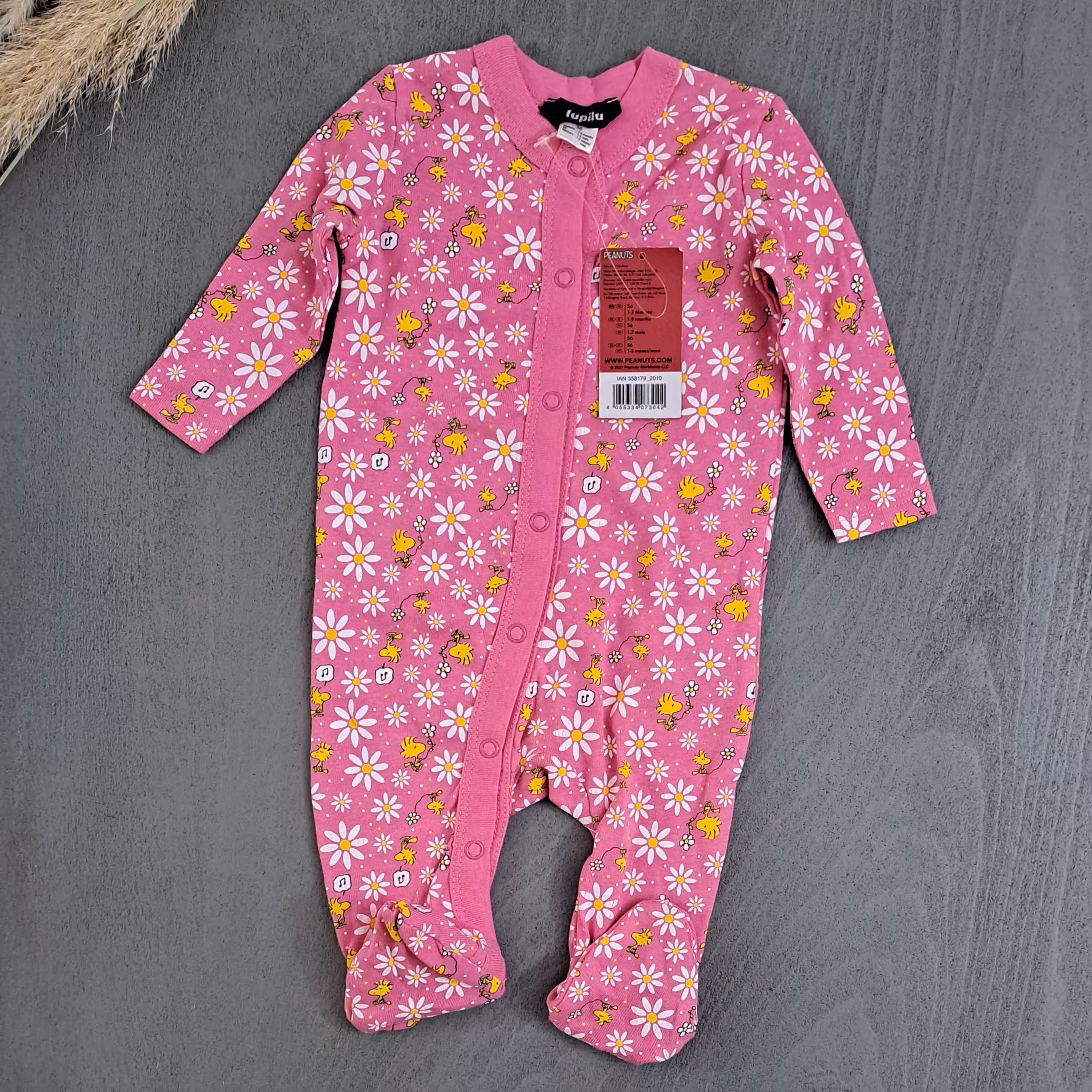 سرهمی نخی جورابدار دخترانه ، لوپیلو سایز  یک تا دو ماه 