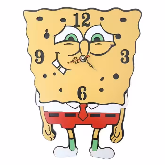ساعت دیواری اتاق کودک طرح باب اسفنجی