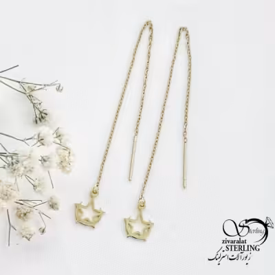 گوشواره بخیه ای طرح ماه و ستاره کد 16176