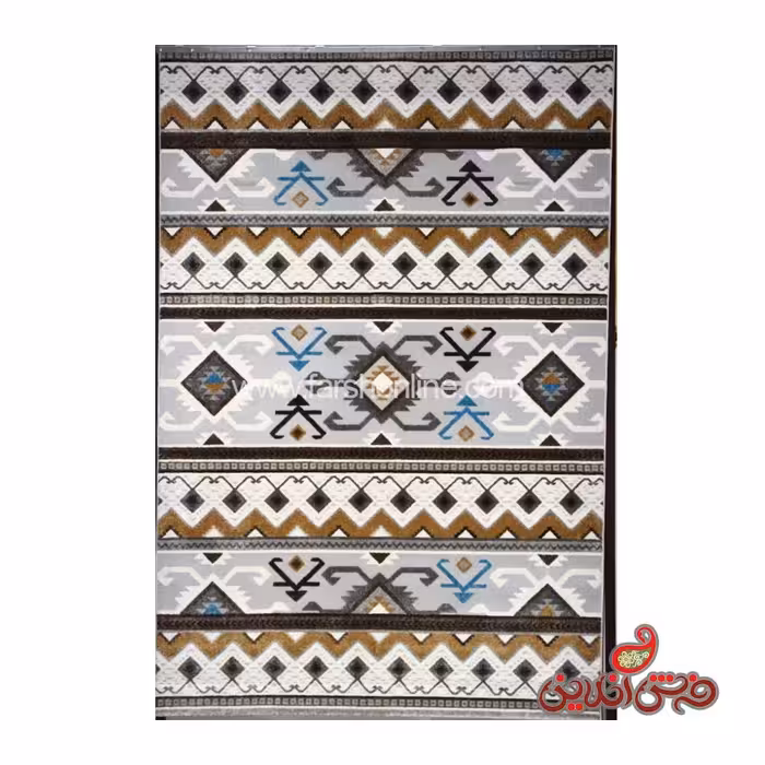 فرش  ماشینی ساوین کد 7430 طرح آویژ نقره ای روشن