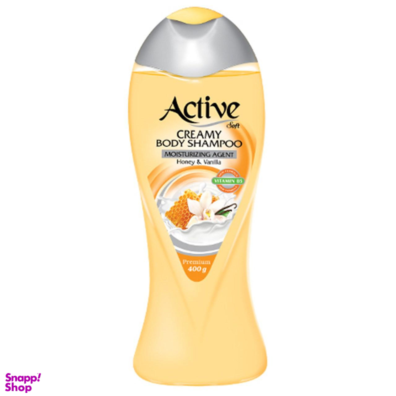 شامپو بدن کرمی اکتیو (Active) مدل Vanilla & Honey وزن 400 گرم