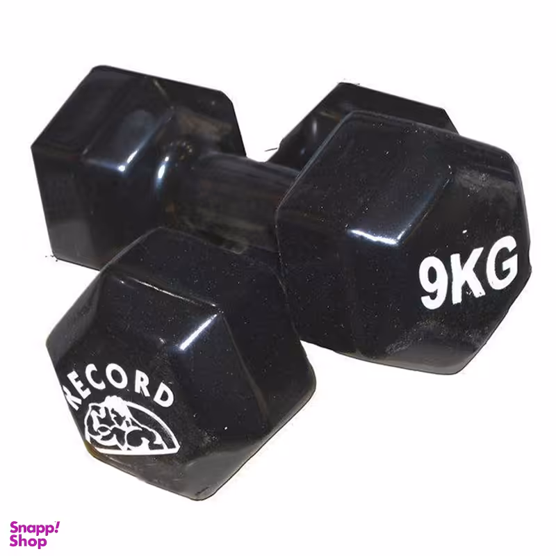 دمبل رکورد مدل VK0 وزن 9 کیلوگرم بسته 2 عددی