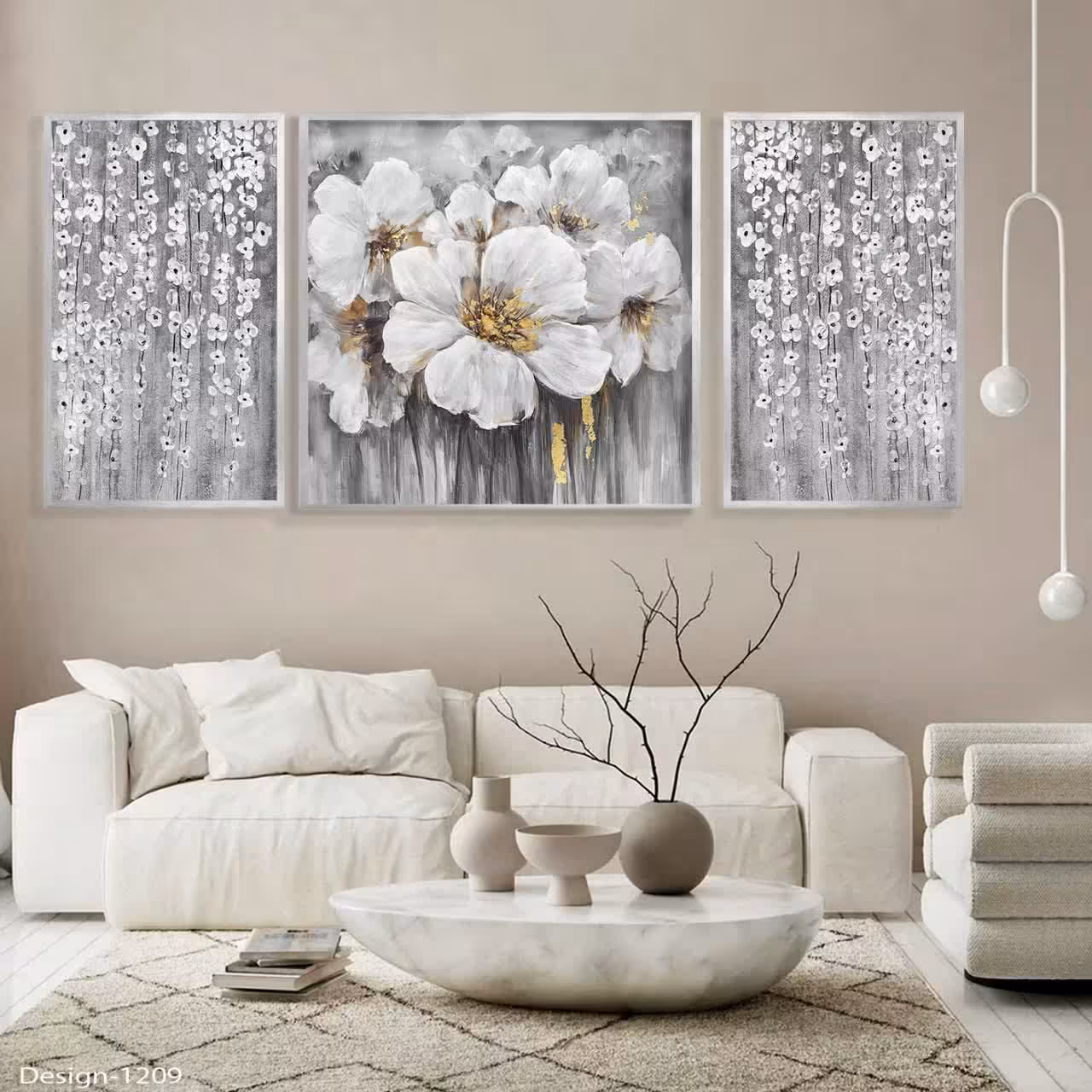 تابلو دکوراتیو سبک نقاشی چاپ شده بروی کاغذ امولاسیون عکاسی 3تیکه سایز ی عدد 70در70 دو عدد 35در70