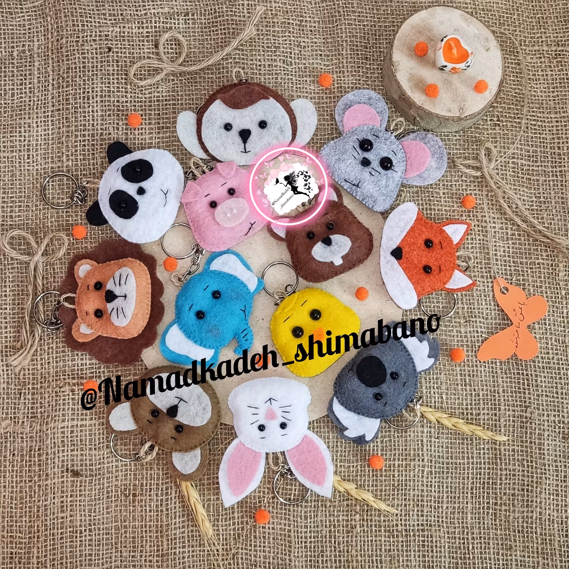 جاکلیدی نمدی و آویز کیف حیوانات در طرح های مختلف.زیبا وفانتزی(قیمت برای یک عدد)