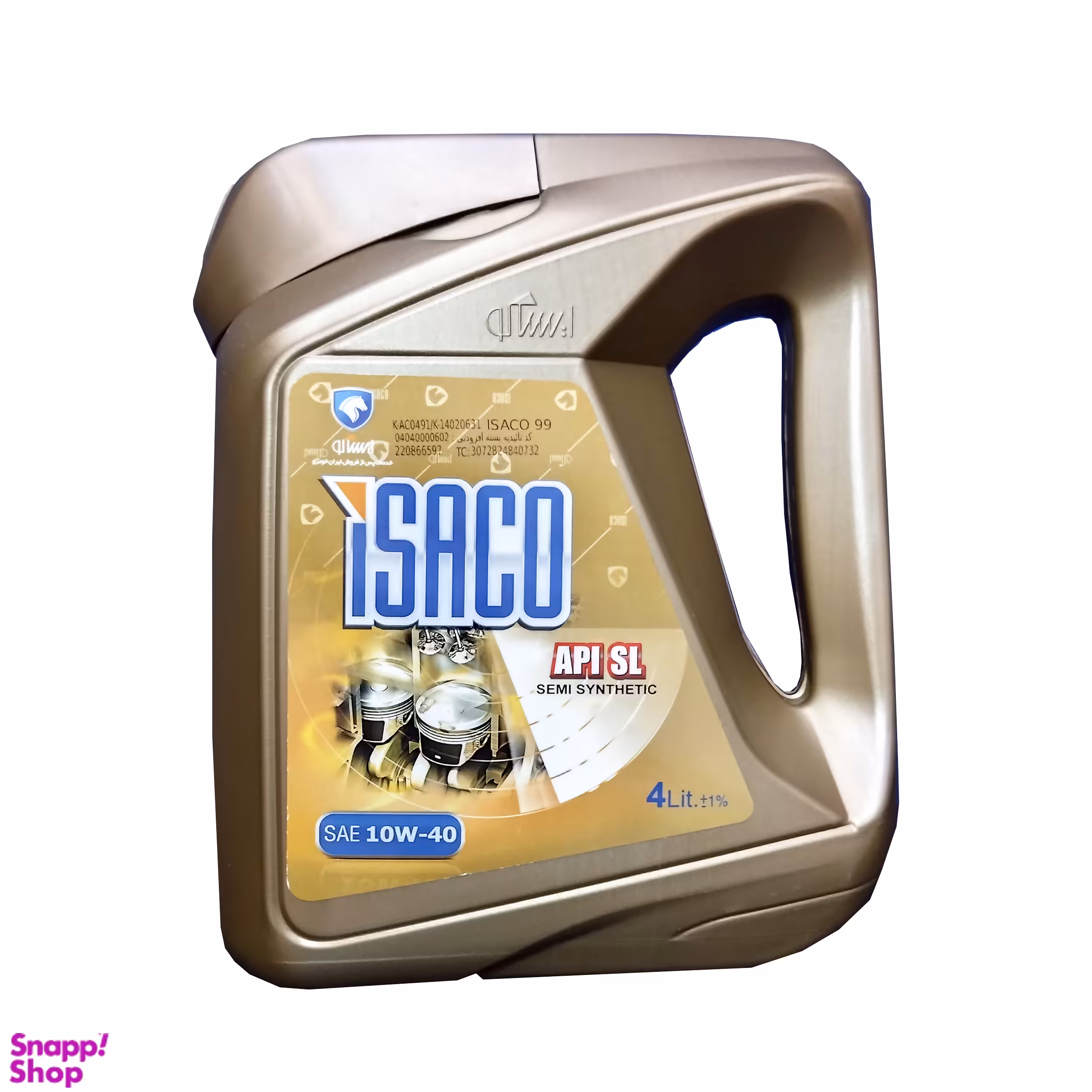 روغن موتور ایساکو مدل SL-10W40 کد 0770701699 حجم 4 لیتر