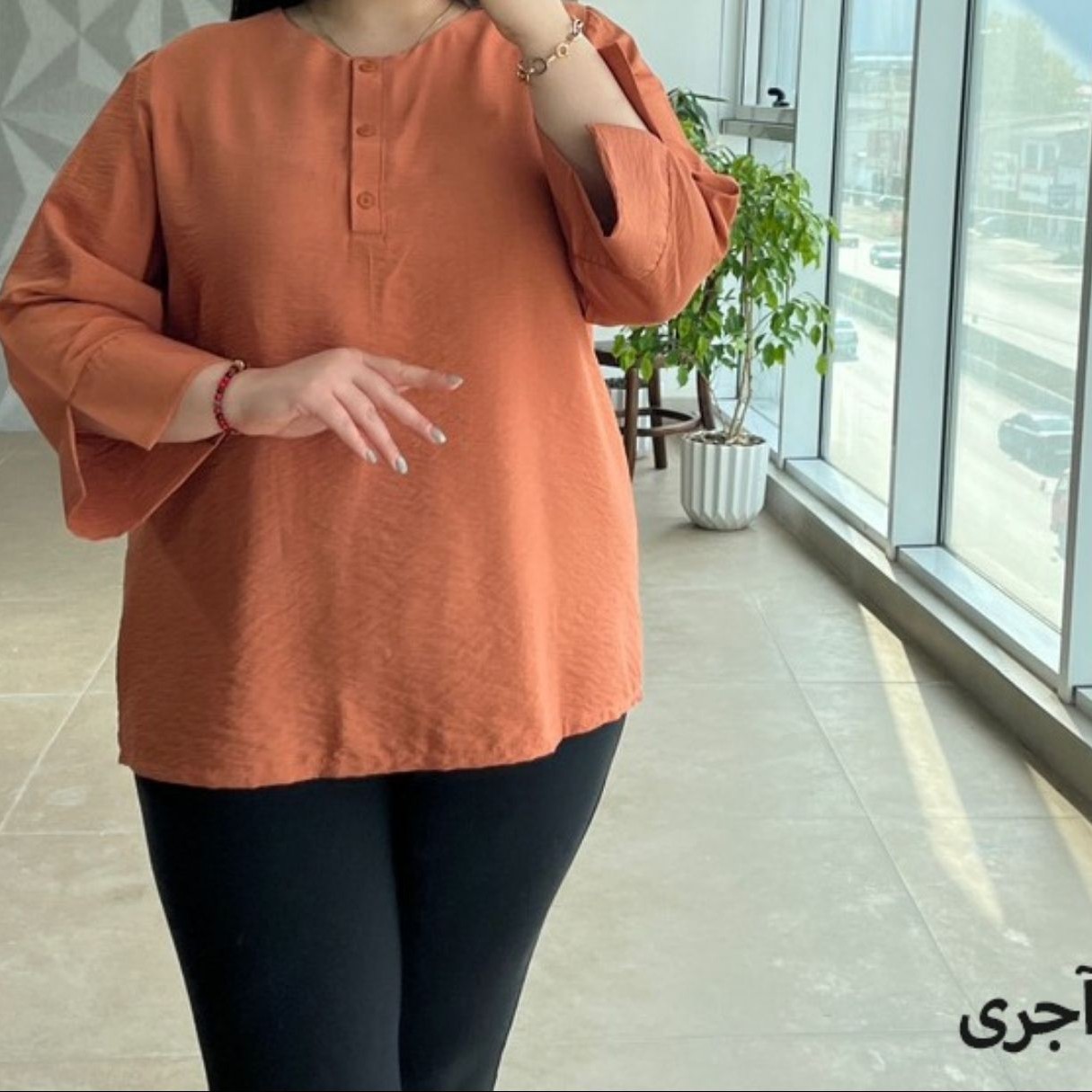 تونیک جلو دکمه دار نخی سایز 46تا56 ارسال رایگانقد85