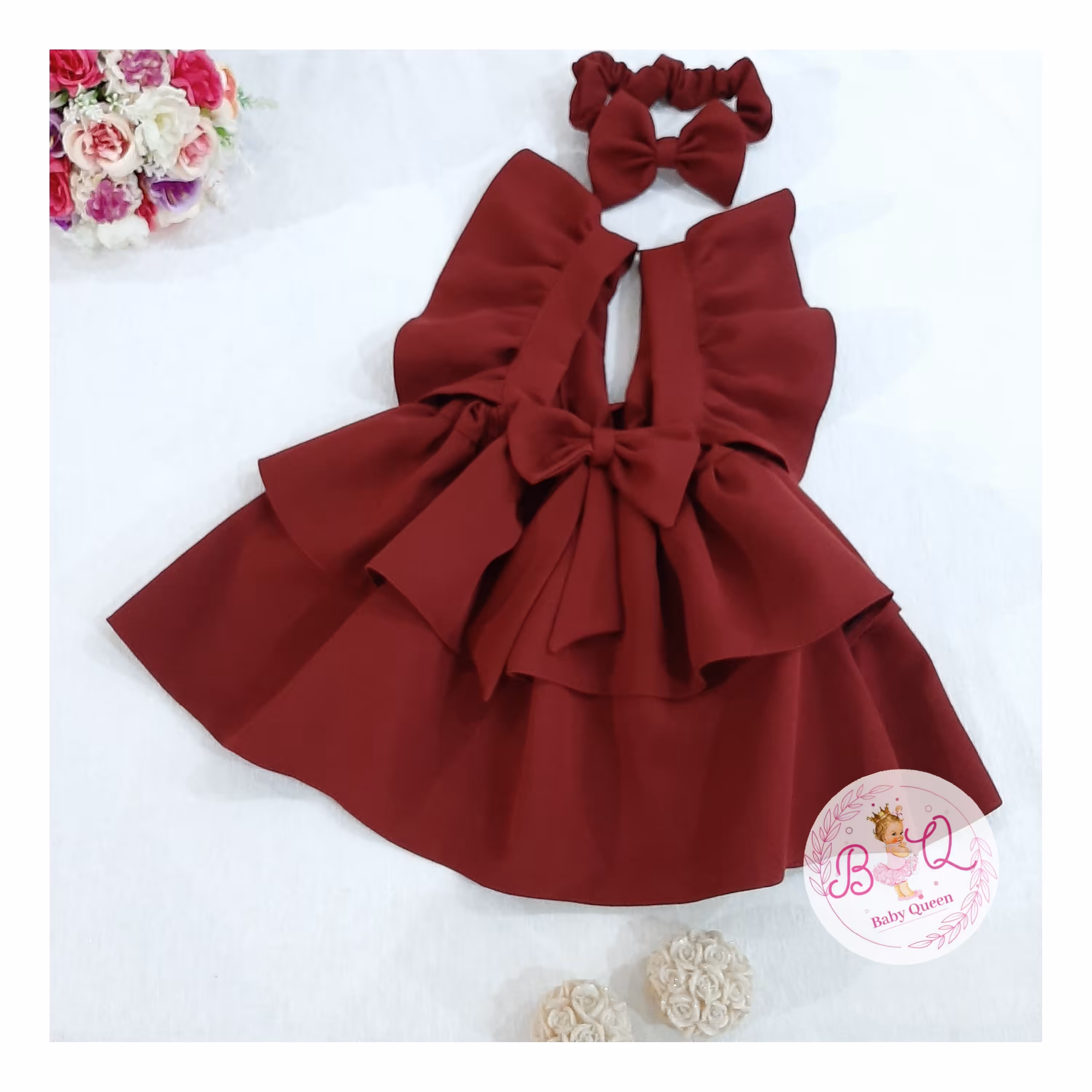 سارافون و هدبند چین دار کرپ مازراتی تا 3 سال