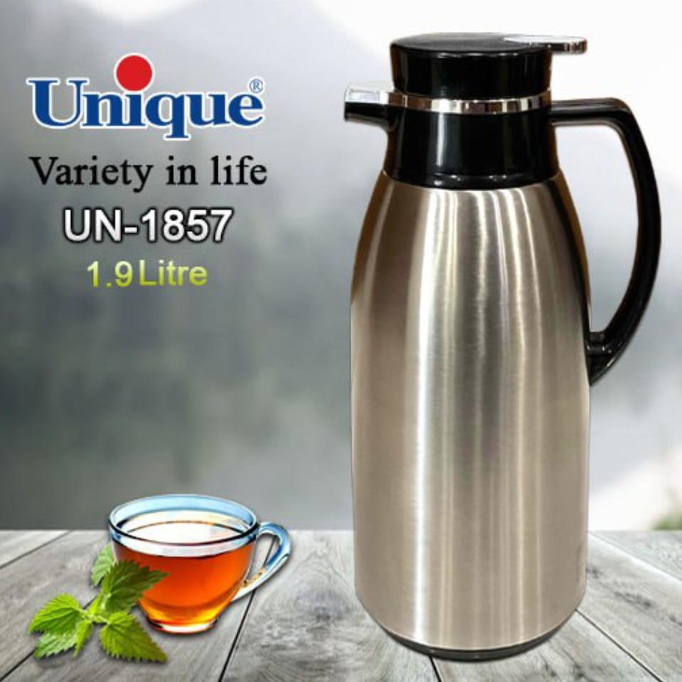 فلاسک 1.9 لیتر یونیک استیل 304 شیشه صورتی یونیک مدل1857(ارسال رایگان)