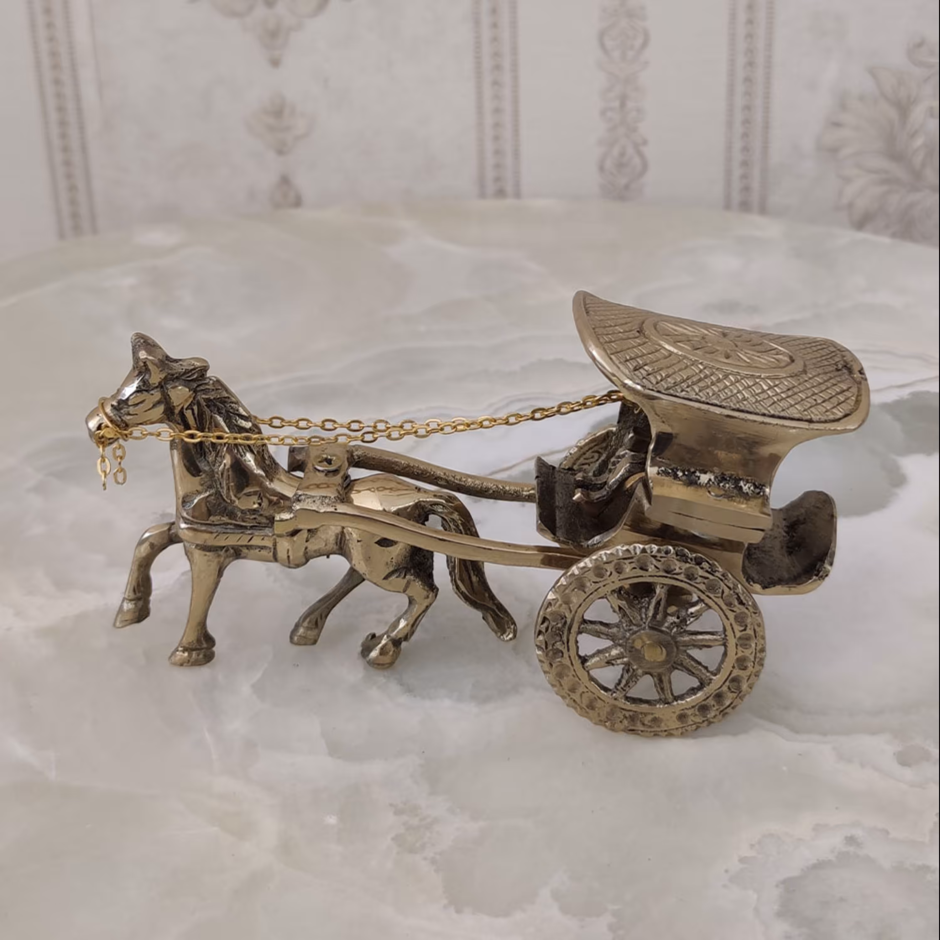 کالسکه و اسب برنزی مدل تک اسب کد 2230