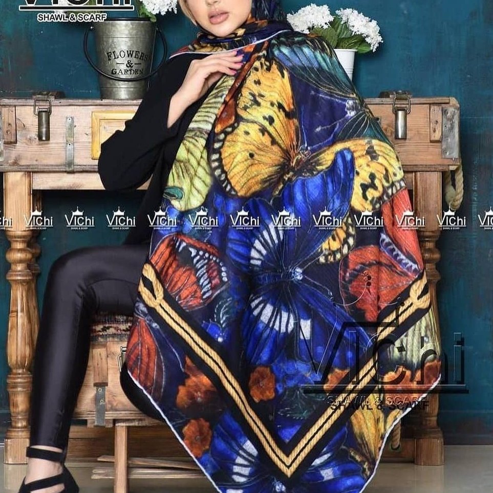 روسری نخی کریستالی پروانه ای