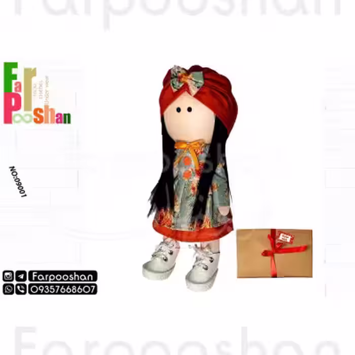 عروسک مدل روسی کد 09001 ارتفاع 30 سانتی متر با جعبه کرافت کادویی