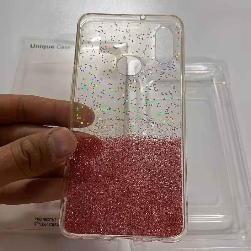 قاب سامسونگ A10s محکم شفاف اکلیلی قرمز  