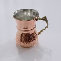 لیوان مسی شکمی دسته برنجی نانو شده زنجانیها با کیفیت عالی 