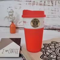 ماگ  اسپرت استارباکس بدنه سیلیکونی درب دار STARBUCKS