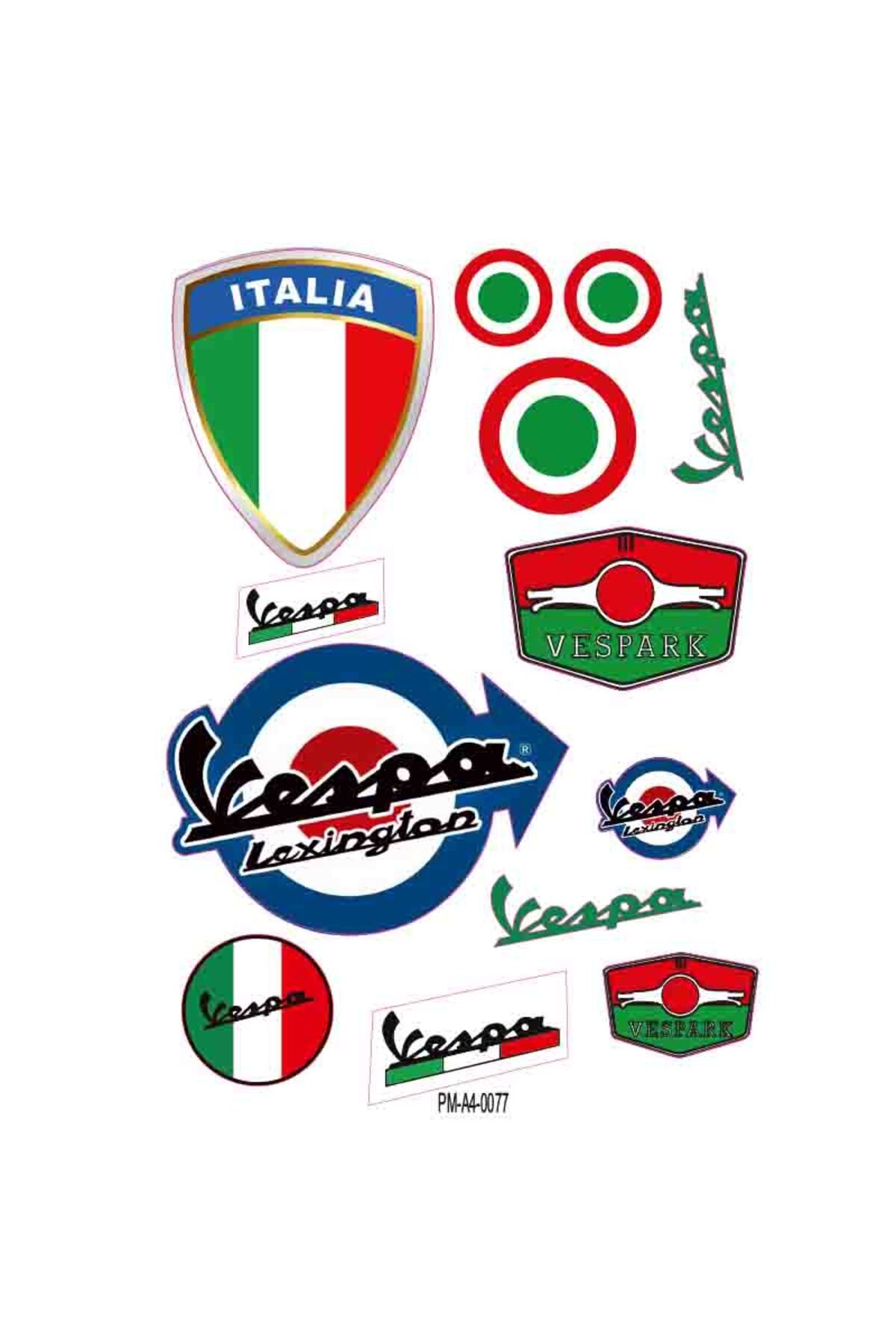 محصولات ضروری موتورسیکلت مجموعه برچسب دانه کلاه ایمنی تجهیزات موتور سیکلت VESPA 01 Genel Markalar