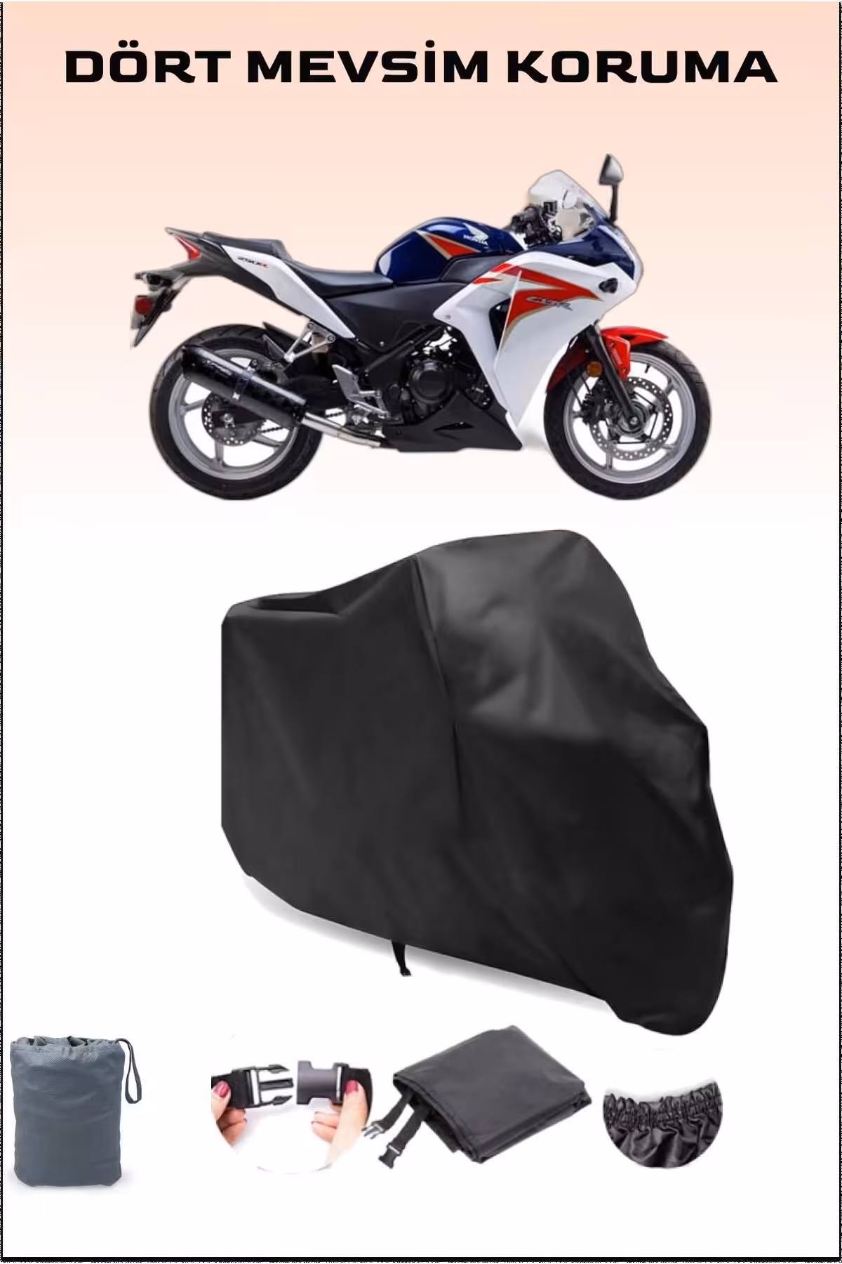 چادر موتورسیکلت مشکی HONDA CBR 250 R MOTORCALICE TARPAULIN SAFE و PROOOT Breen