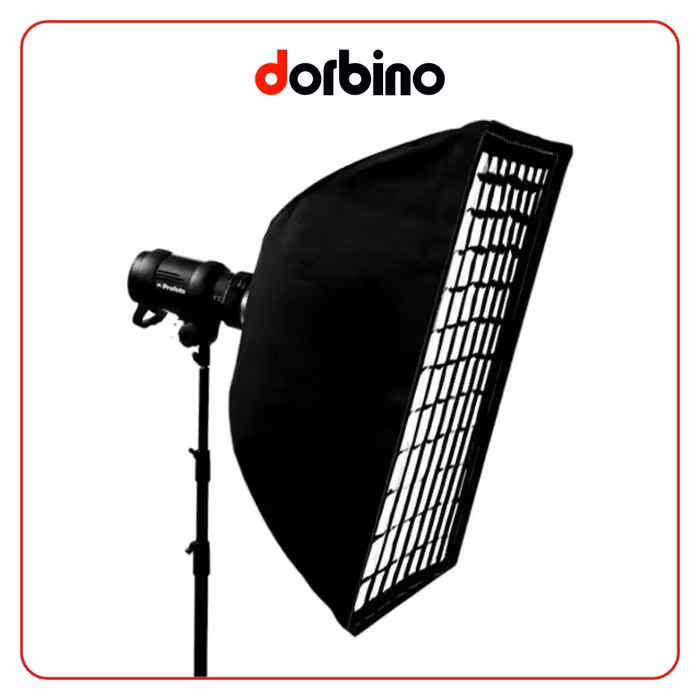 سافت‌باکس مستطیل 120×80 زنبوری Softbox with Grid - فروشگاه دوربین دوربینو